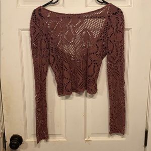 Top with floral mesh